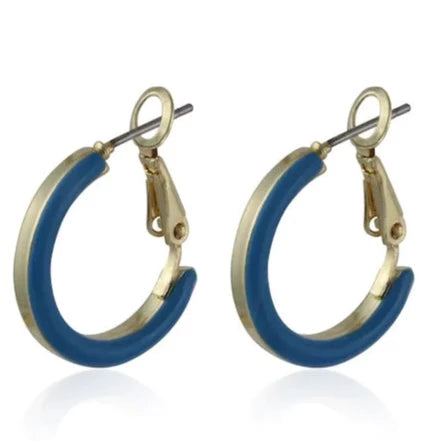 Medium Enamel Hoop Earrings
