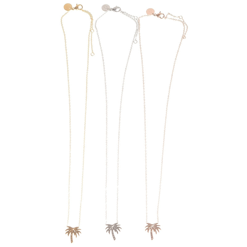 Delicado collar de palma - plata