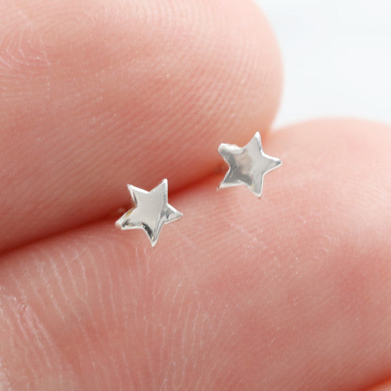 Small Silver Star Studs
