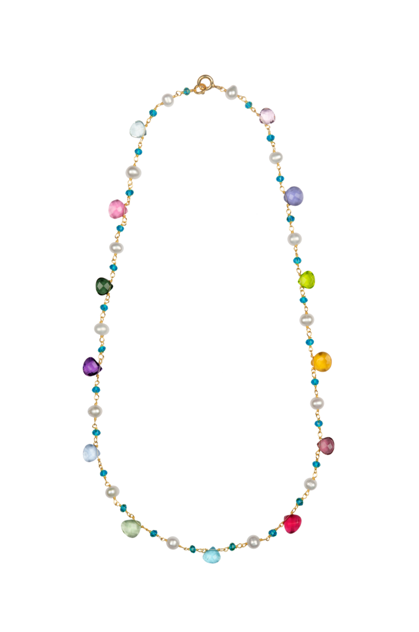 Collier en verre multicolore