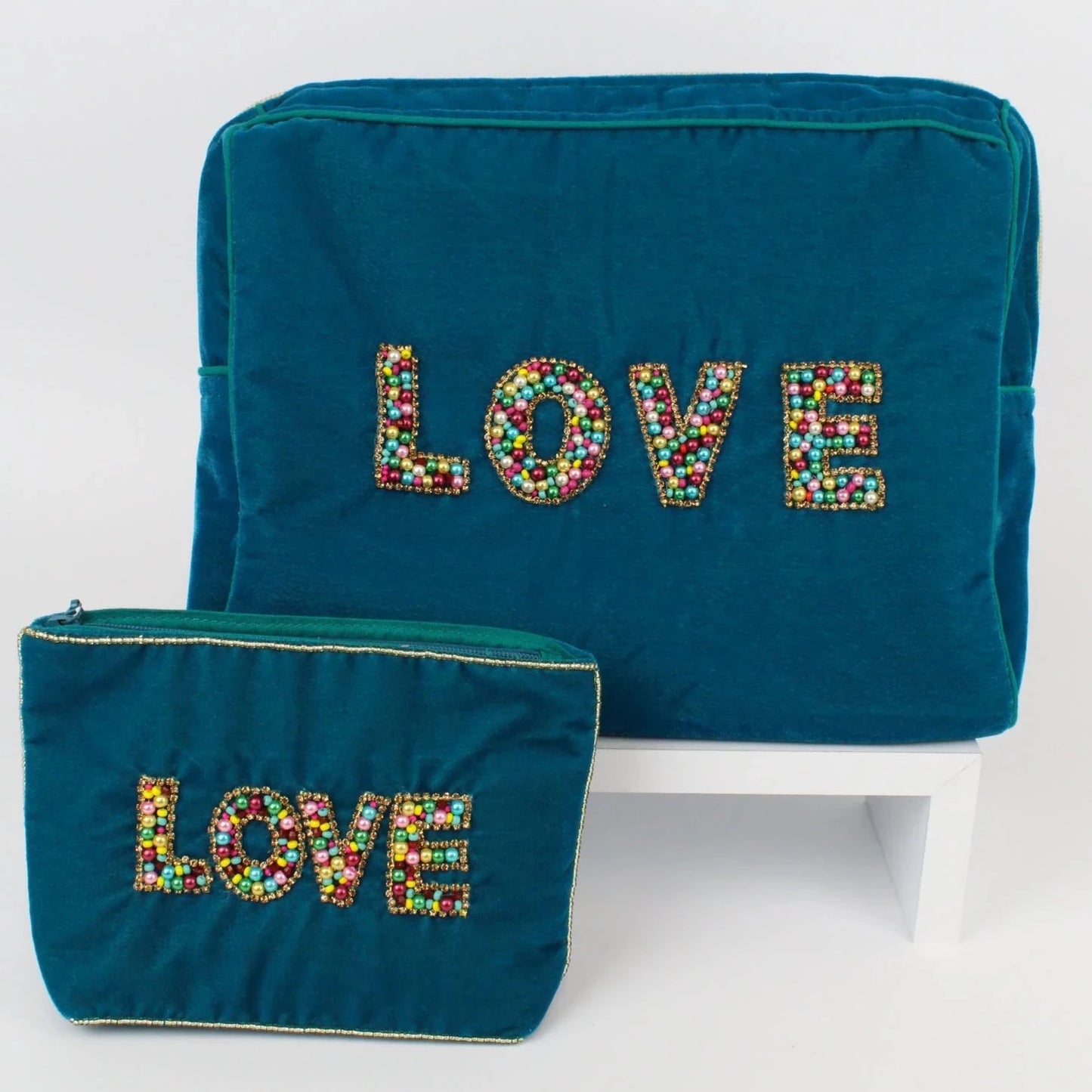 Beaded Velvet Bag - LOVE