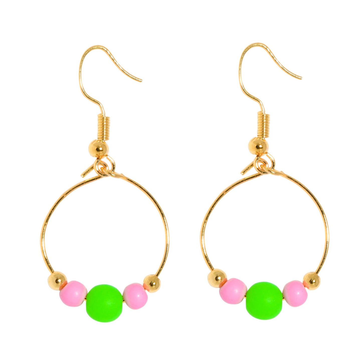BOPPER EARRINGS - GREEN/PINK