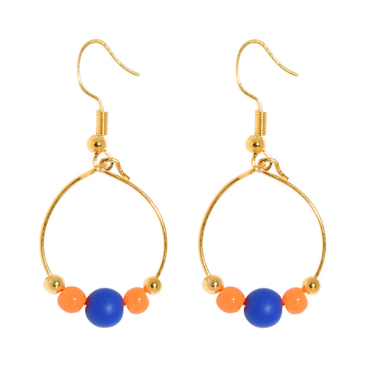 BOUCLES D'OREILLES BOPPER - BLEU/ORANGE