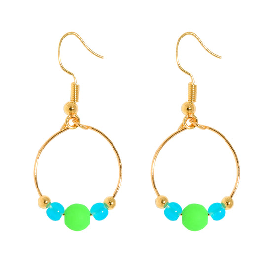 BOUCLES D'OREILLES BOPPER - VERT/AQUA