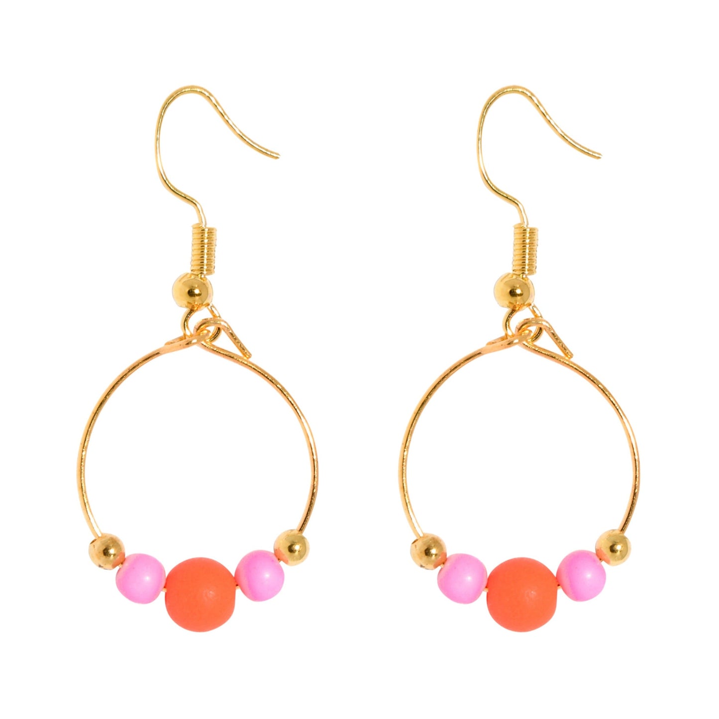 BOPPER EARRINGS - ORANGE/PINK