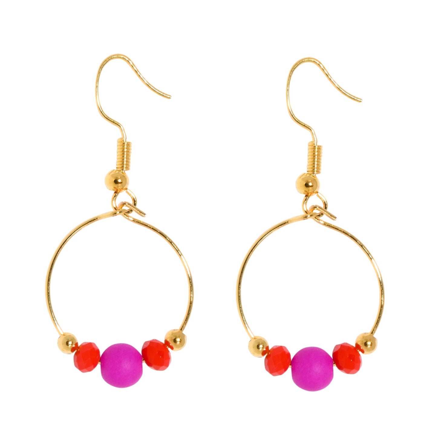 BOPPER EARRINGS - PURPLE/RED