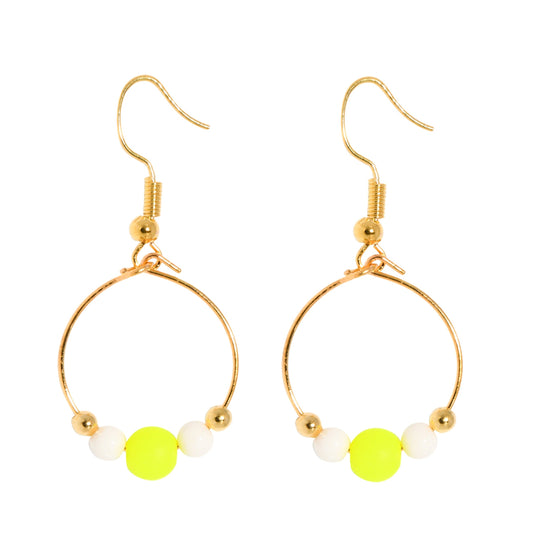 PENDIENTES BOPPER - AMARILLO/BLANCO