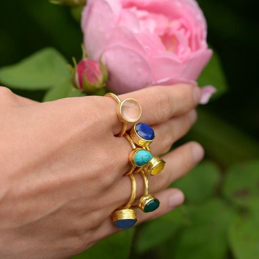 Adjustable Semi Precious Stone Rings