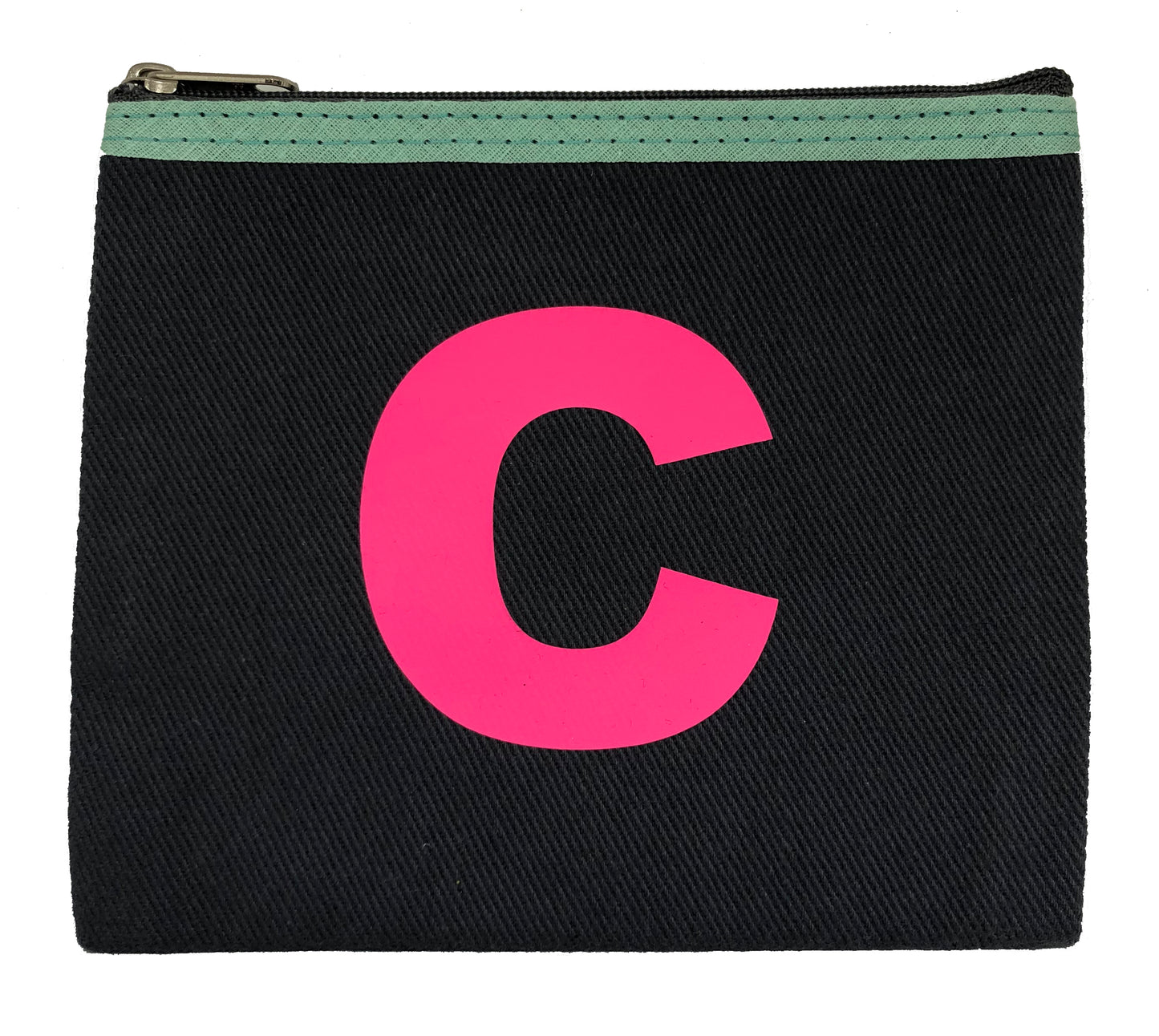 Alphabet Purse - Grey and Neon Pink
