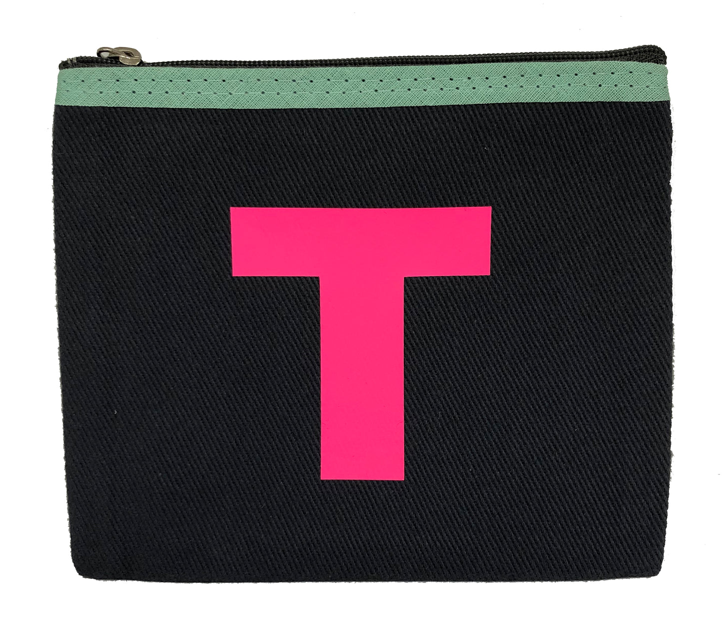 Alphabet Purse - Grey and Neon Pink