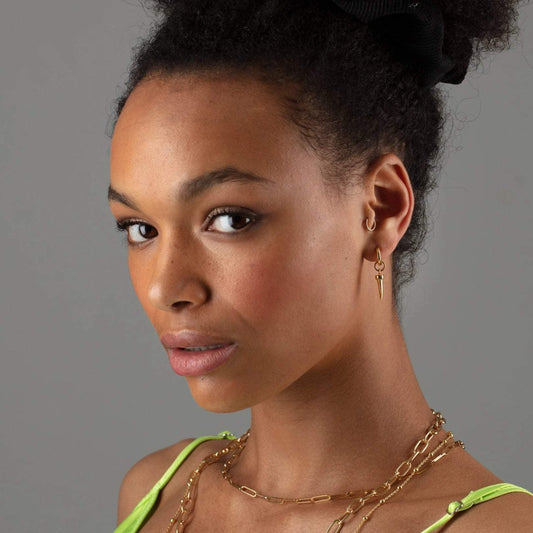 Gold Tusk Huggie Earring (Single)