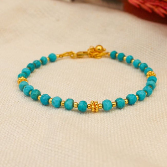 Bracelets en perles semi-précieuses avec or