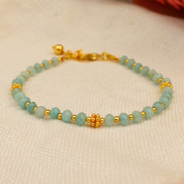 Semi Precious Bead Bracelets with Gold