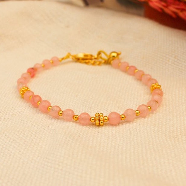 Semi Precious Bead Bracelets with Gold