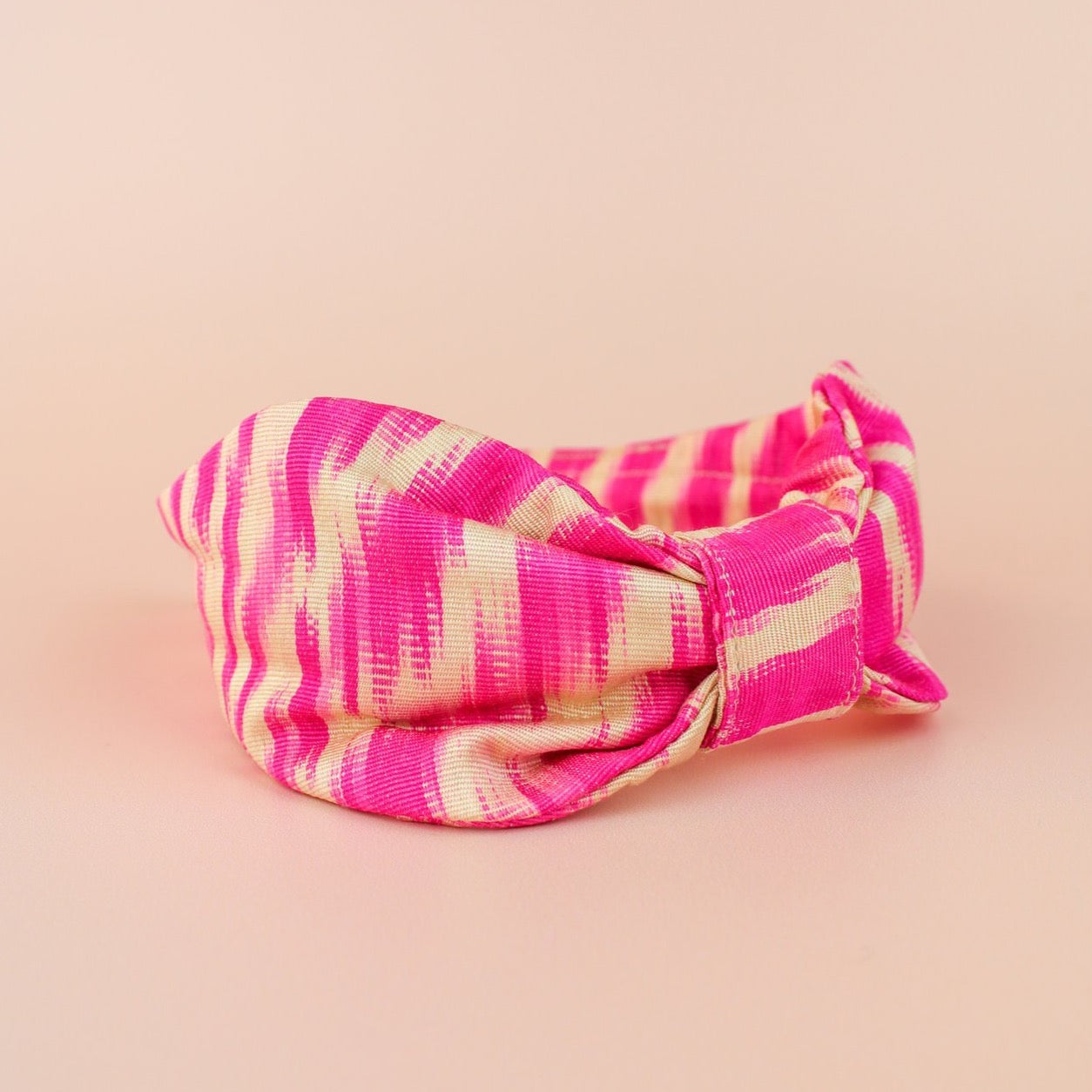Pink and Cream Silk headband