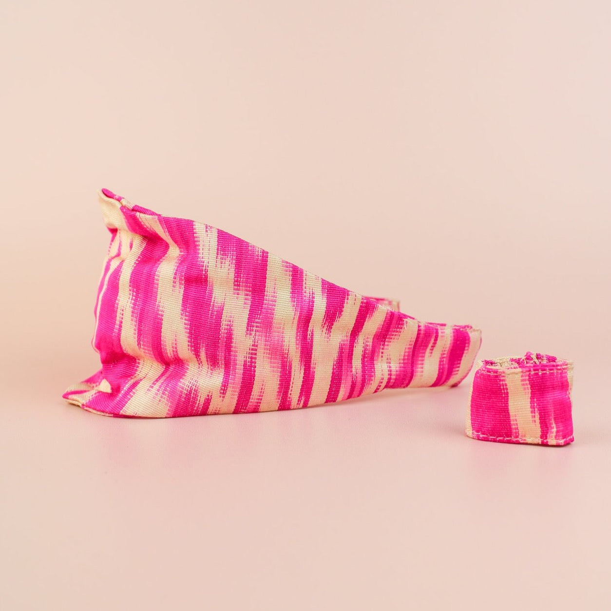 Pink and Cream Silk headband