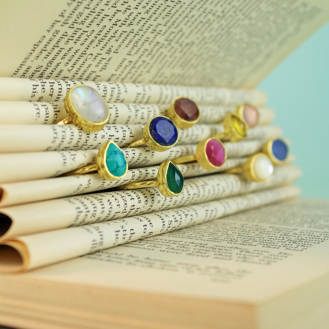 Adjustable Semi Precious Stone Rings