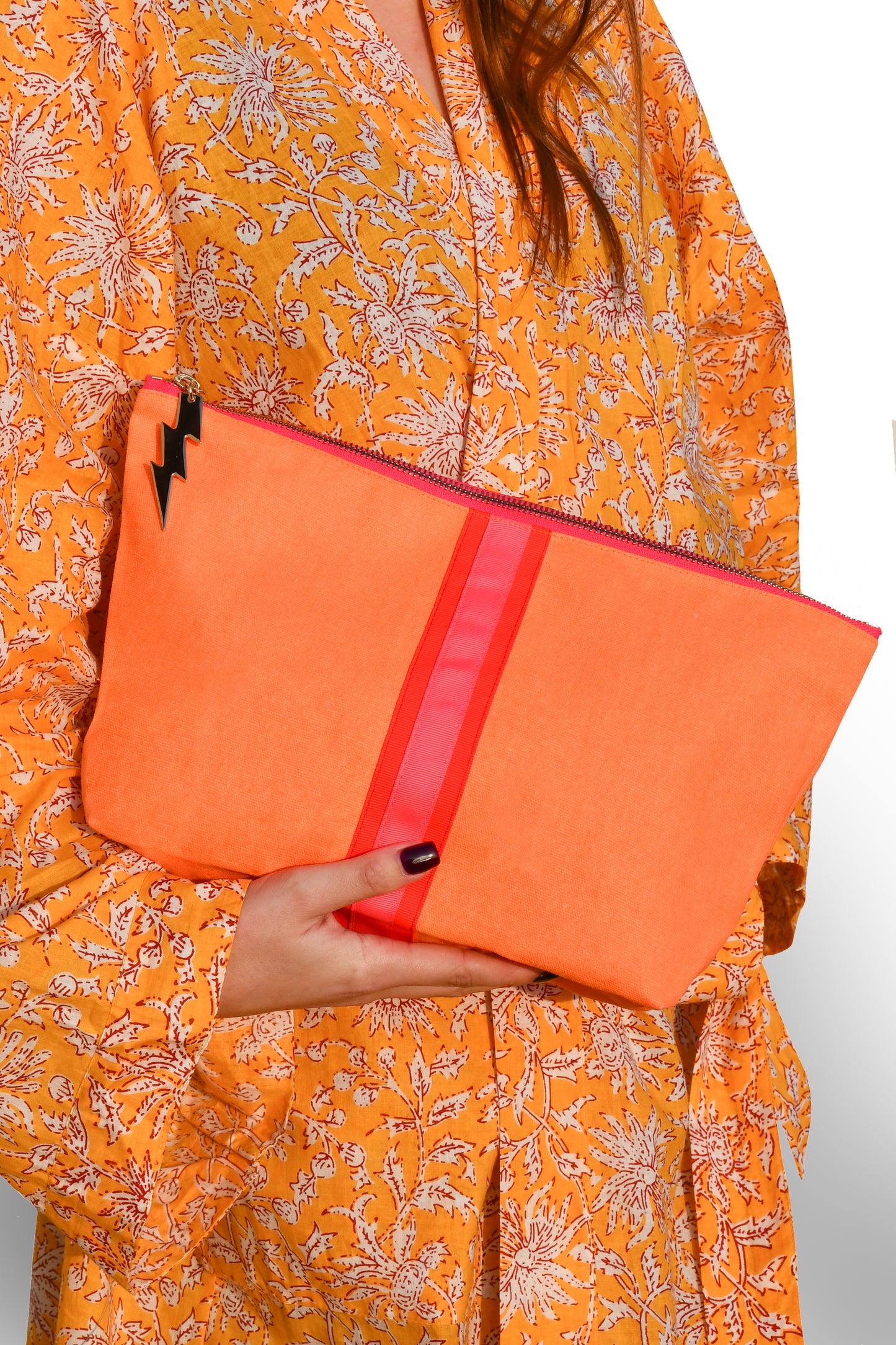 Large Orange Striped Bag