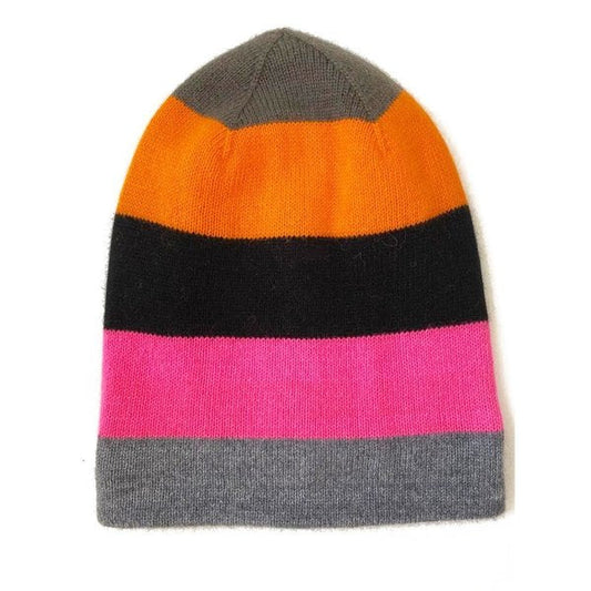Stripey Cashmere Beanie - Multi