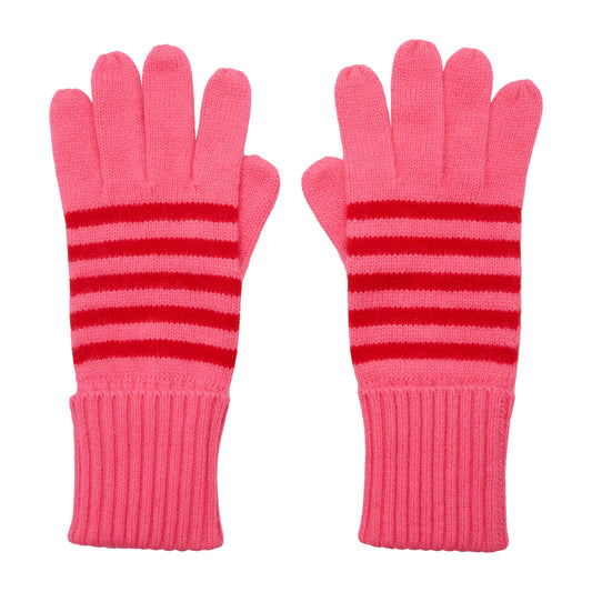 Stripe Cashmere Gloves