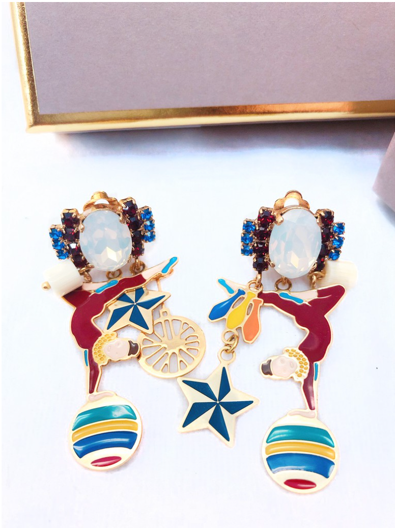 Acrobat Enamel Earrings