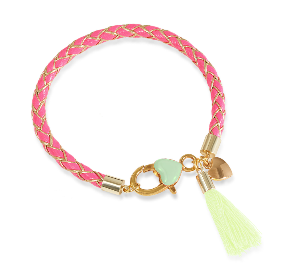 Pulsera trenzada rosa