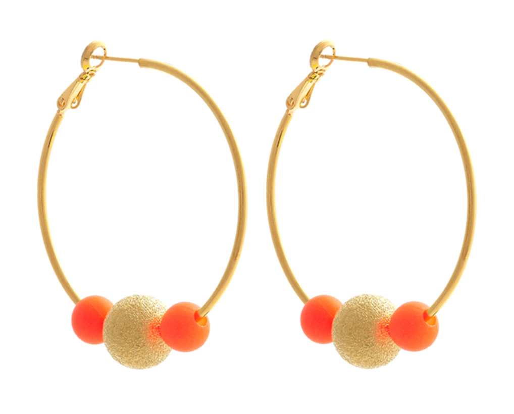 Medium Orange Disco Hoopla earrings