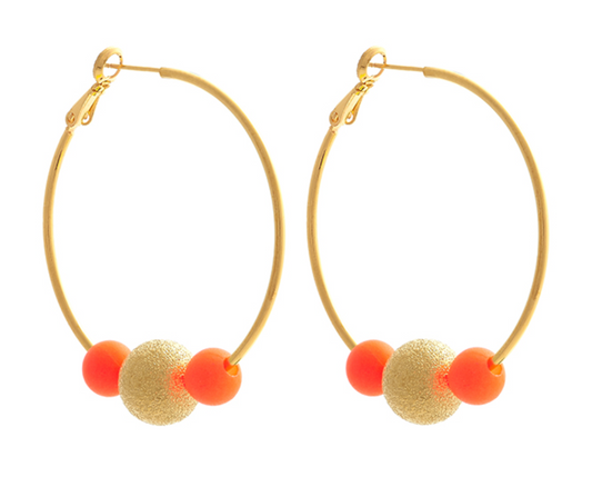 Medium Orange Disco Hoopla earrings
