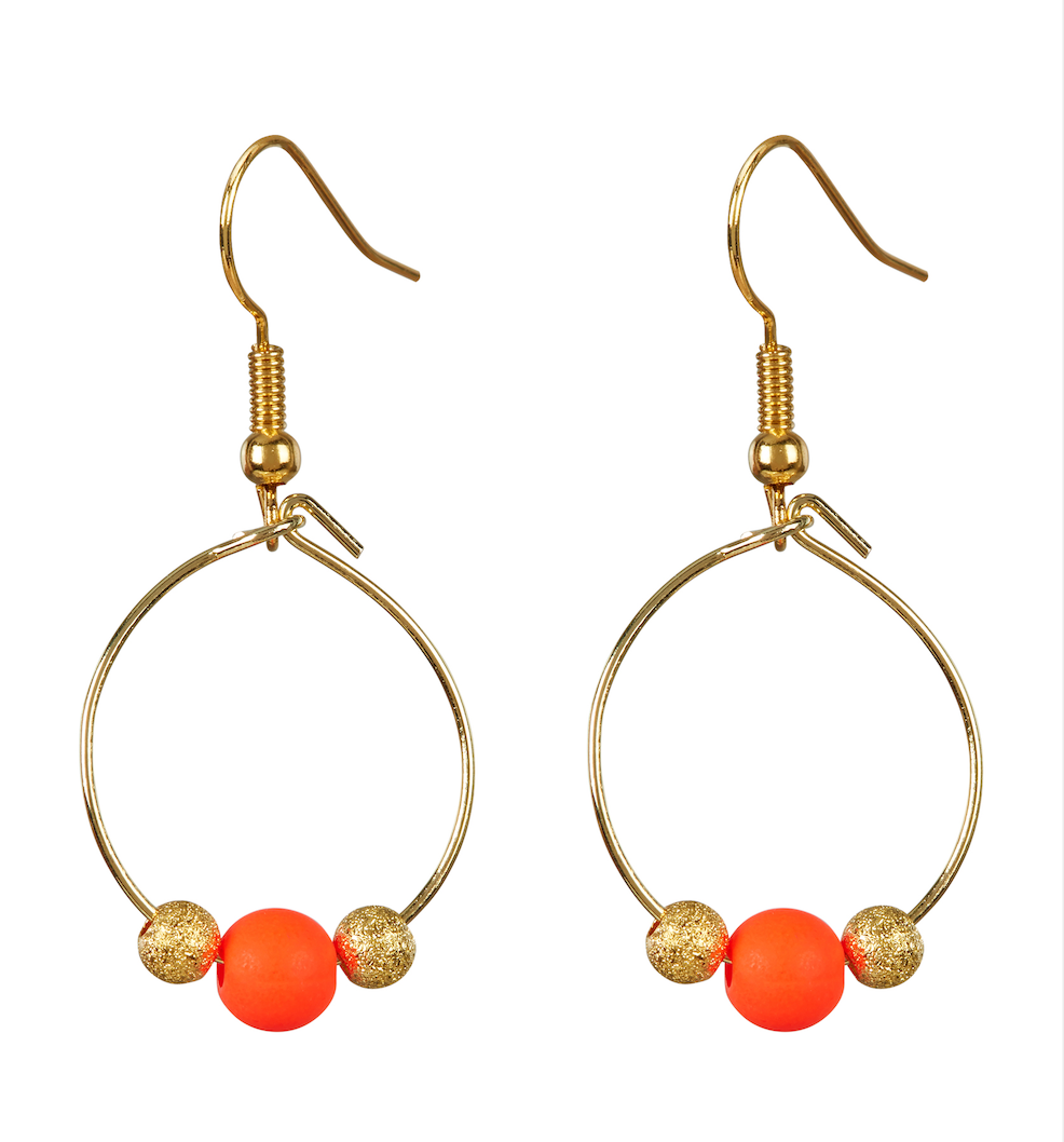 Orange Birdie Earrings