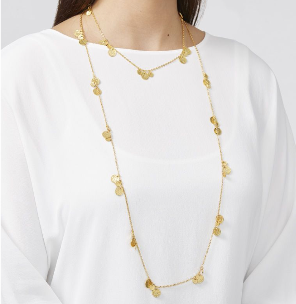 Collier Long avec Pièces de Monnaie - Or