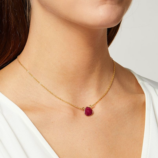 Collar con colgante de ágata - Oro