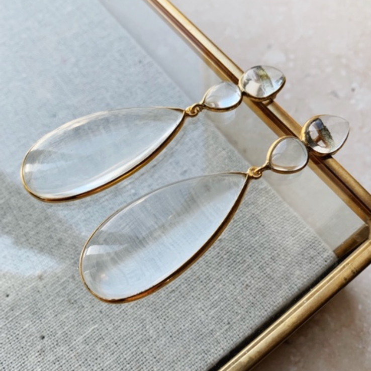 Clear Hydro stone Statement Earrings