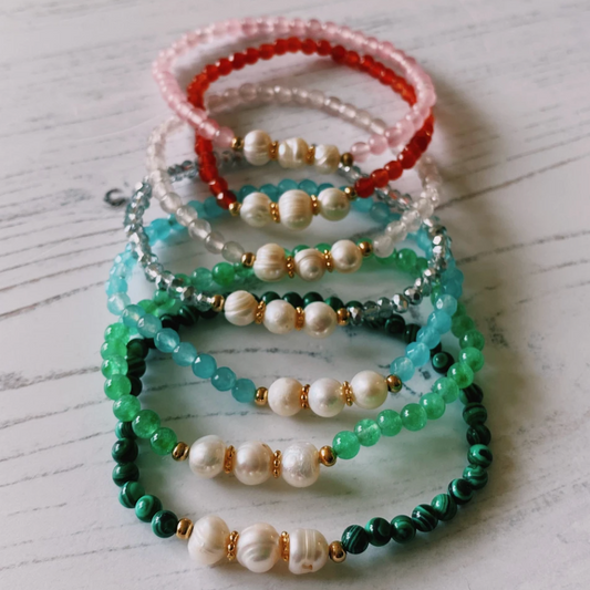 Bead and Pearl Bracelets