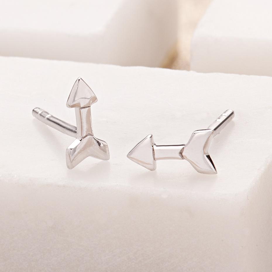 Tiny silver arrow studs
