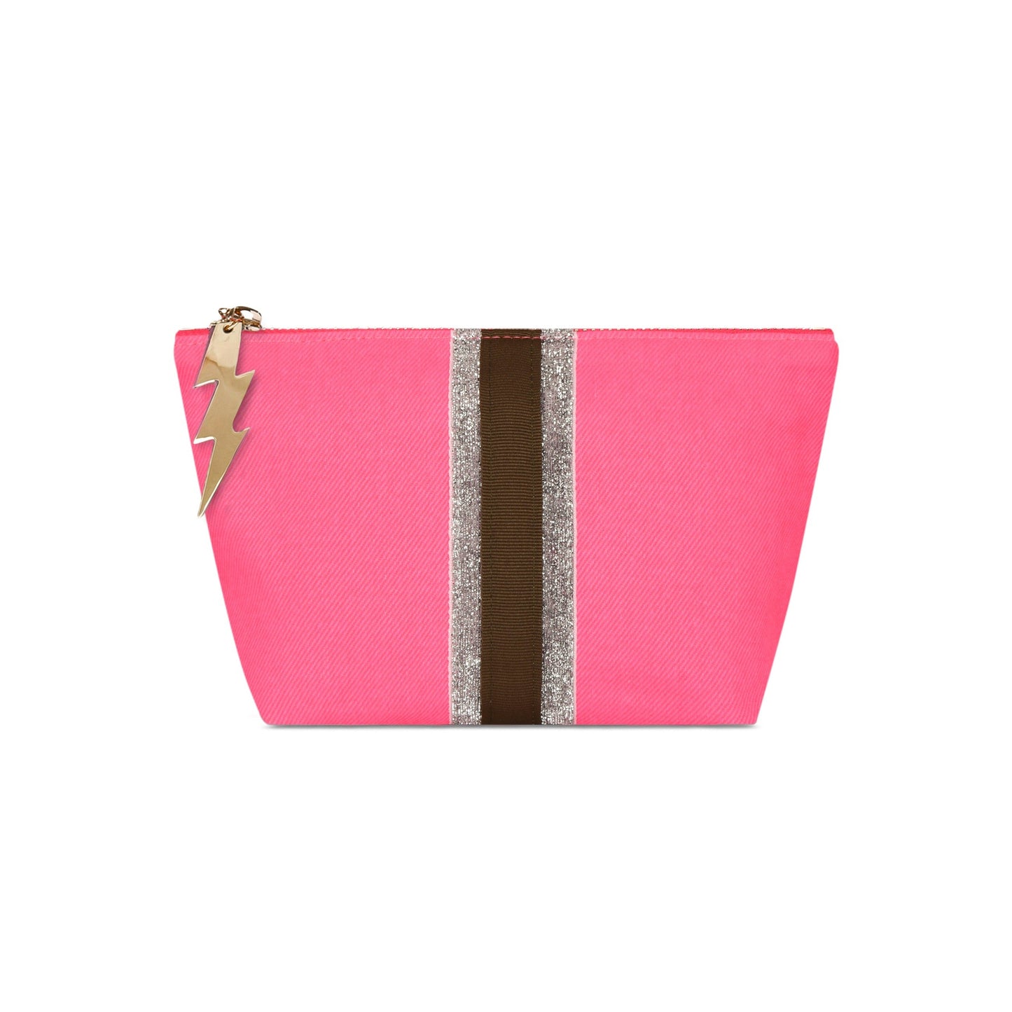 SMALL PINK GLITTER STRIPE BAG