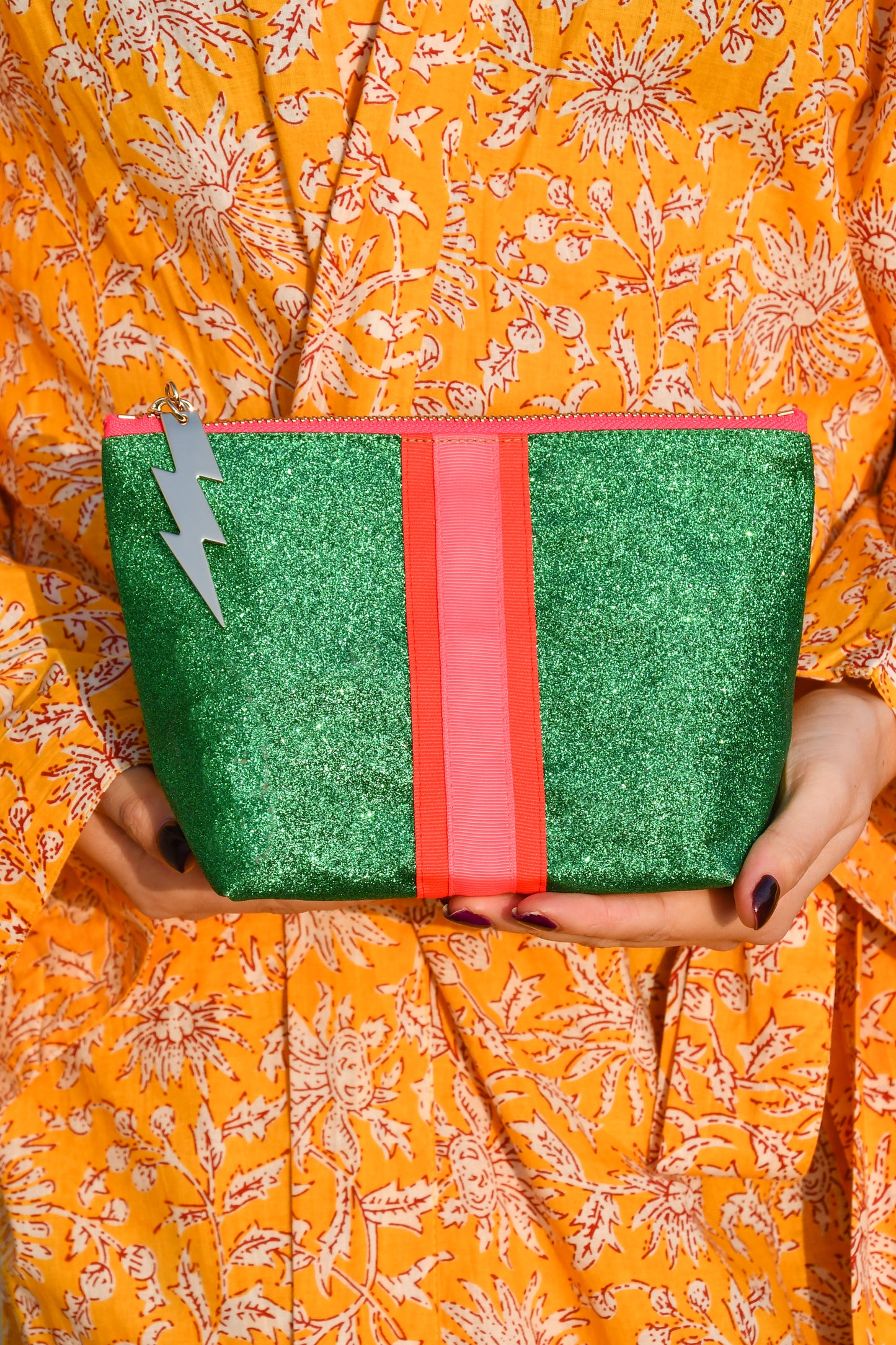 Small Summer Green Glitter Bag