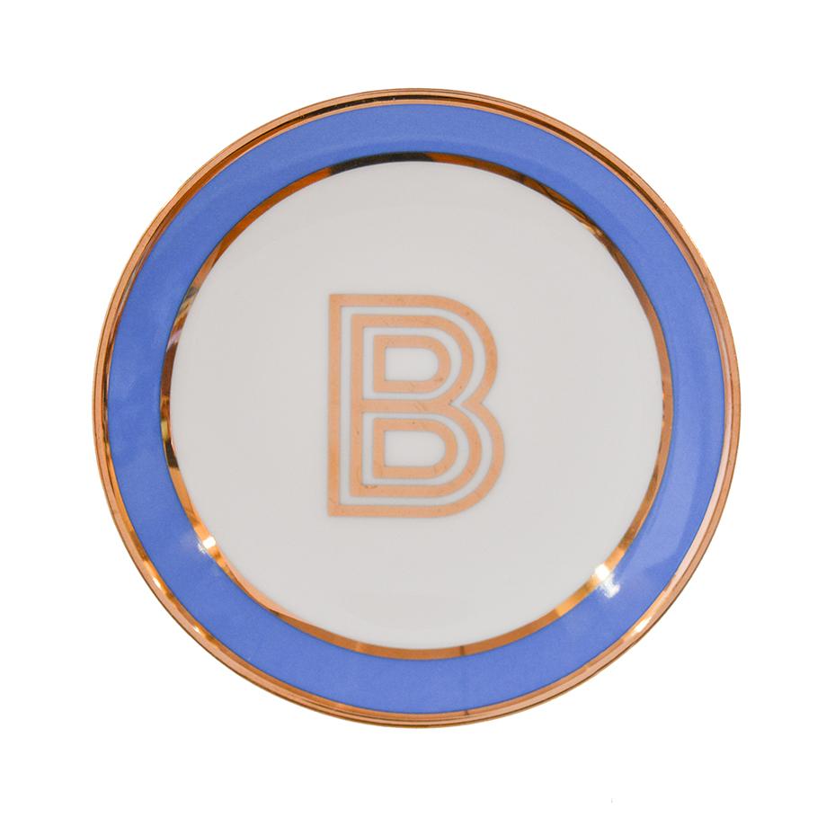 Trinket Dish with Gold Letter