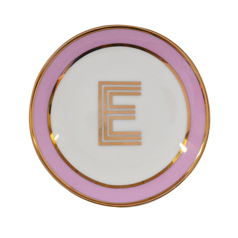 Trinket Dish with Gold Letter