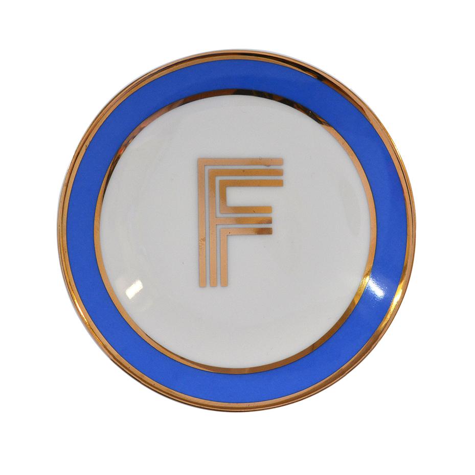 Trinket Dish with Gold Letter