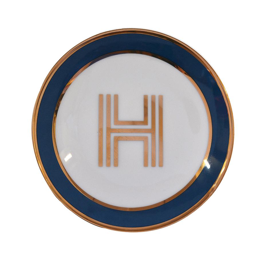 Trinket Dish with Gold Letter