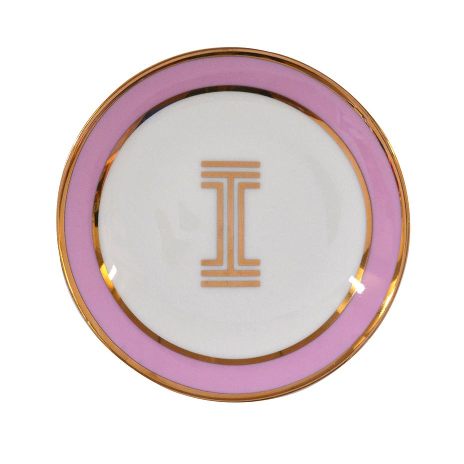 Trinket Dish with Gold Letter