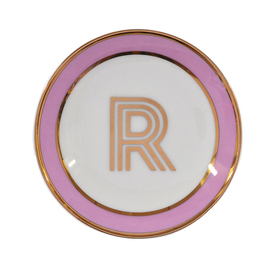 Trinket Dish with Gold Letter