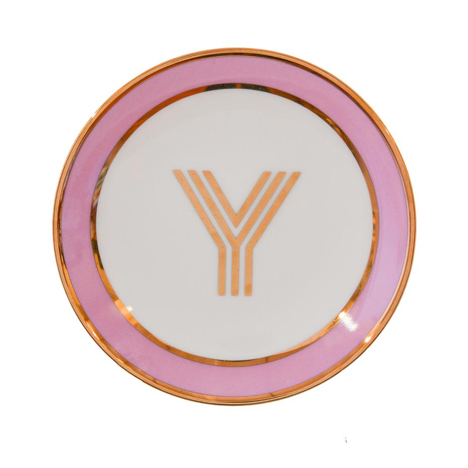 Trinket Dish with Gold Letter