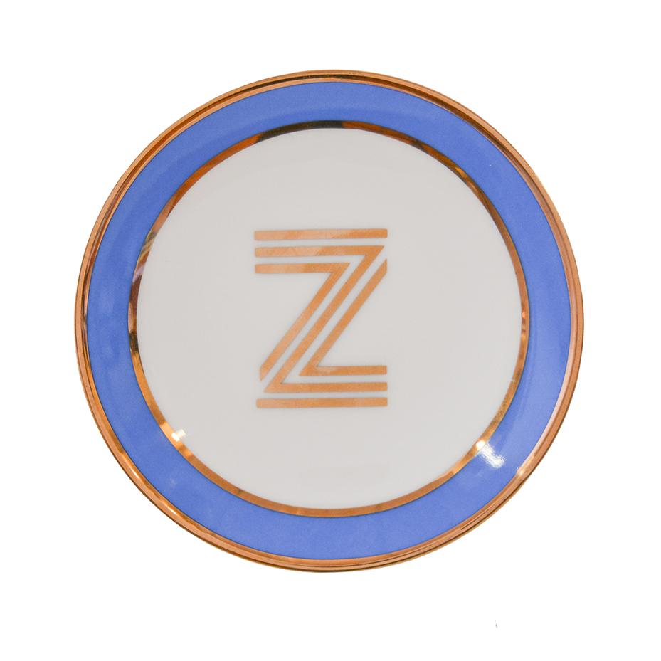 Trinket Dish with Gold Letter