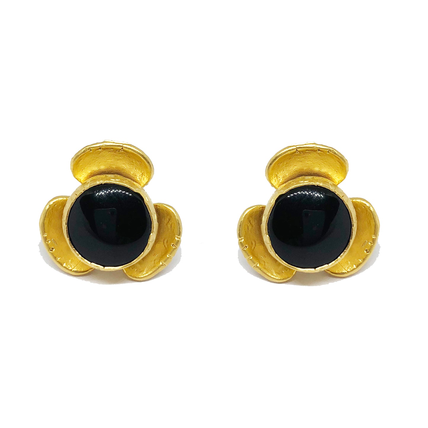 Pendientes de margaritas negras