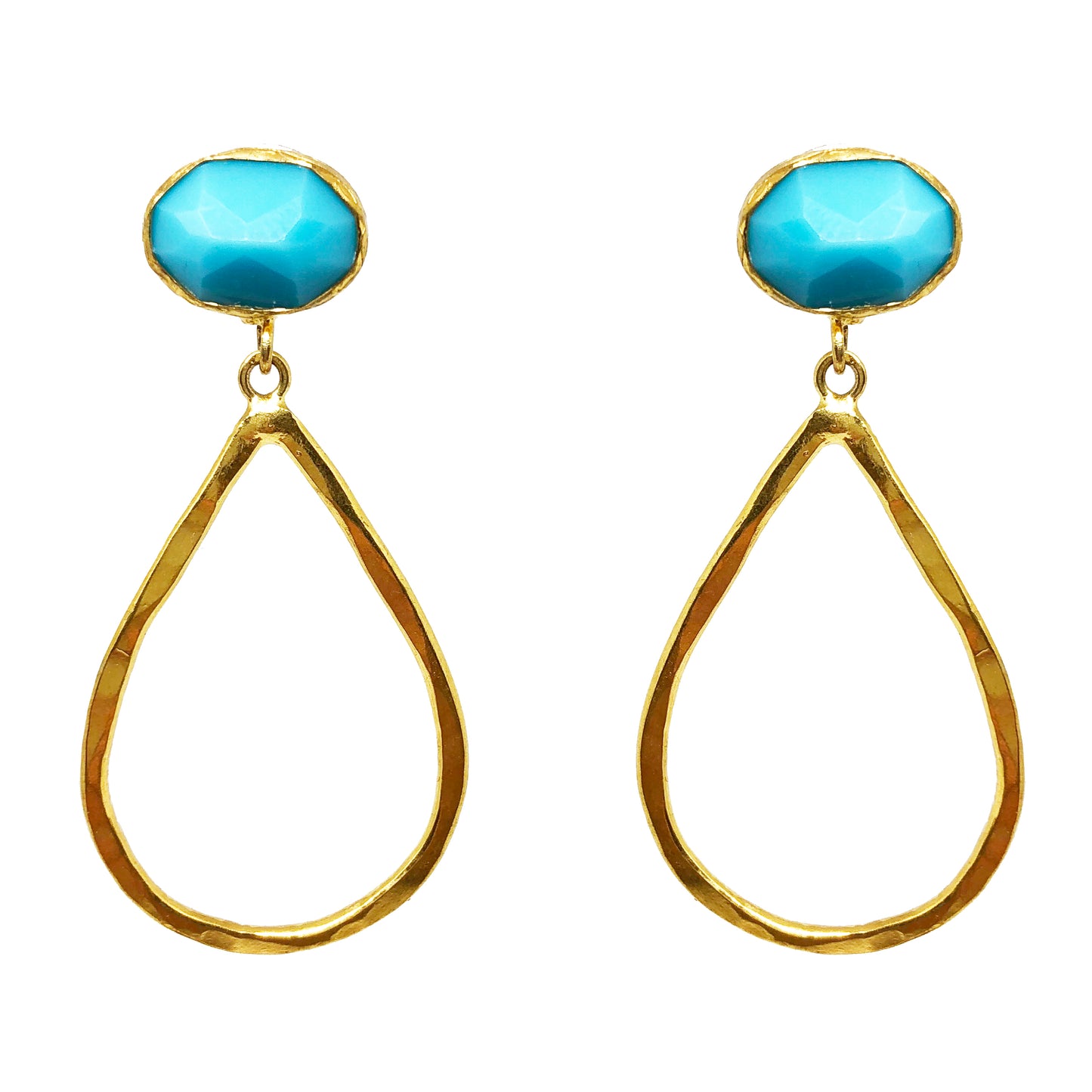 Créoles en forme de larme - Turquoise