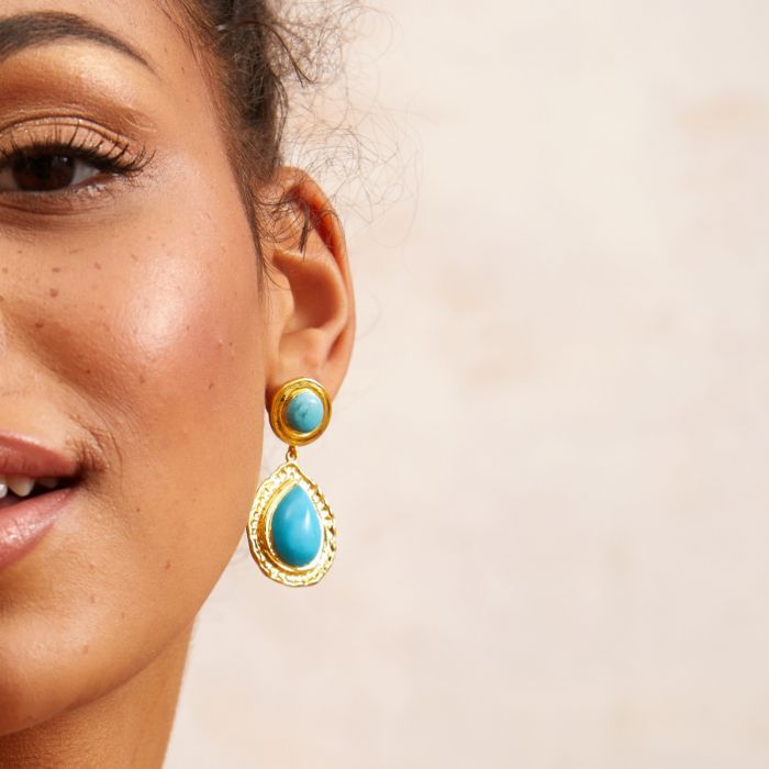 Pendientes colgantes de turquesa