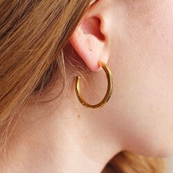 Gold Brushed Bar Hoop earrings