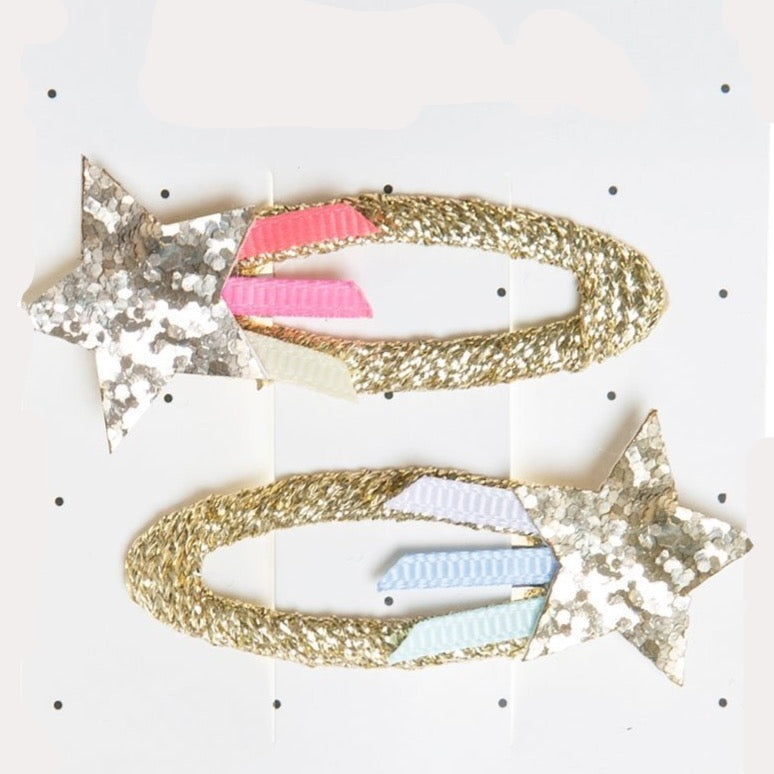 Kids Hair Clips - Disco Stars