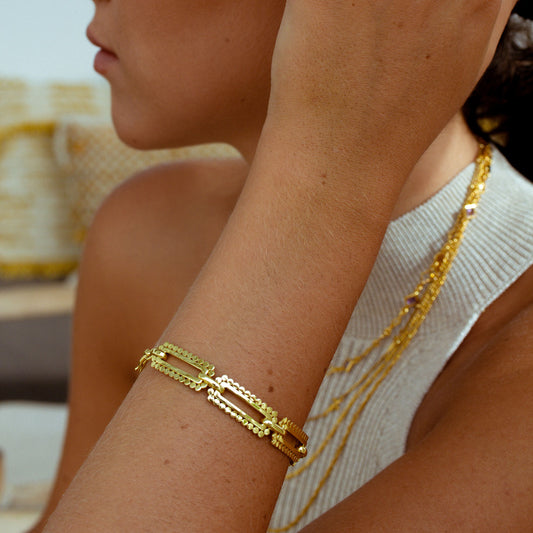 Pulsera de cadena oblonga gruesa